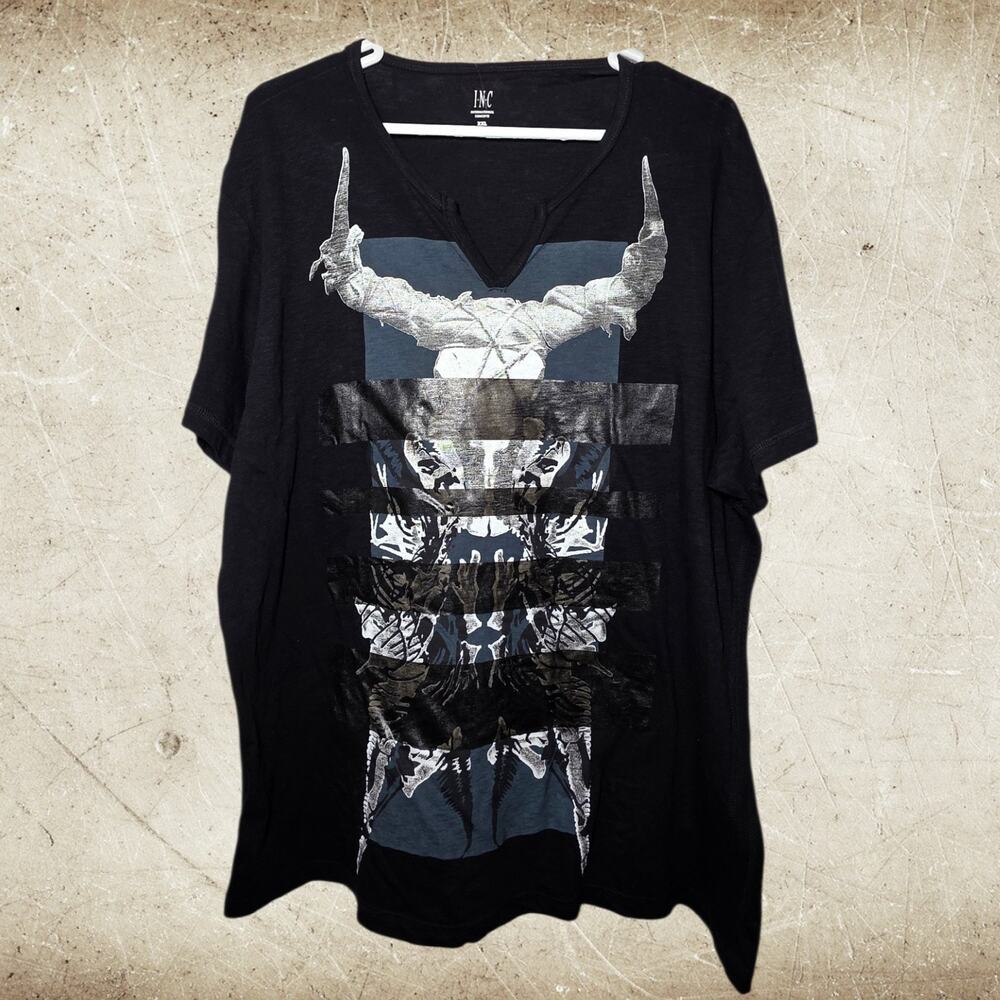 I.N.C. International Concepts Black Graphic T-Shirt Men's Size XXL